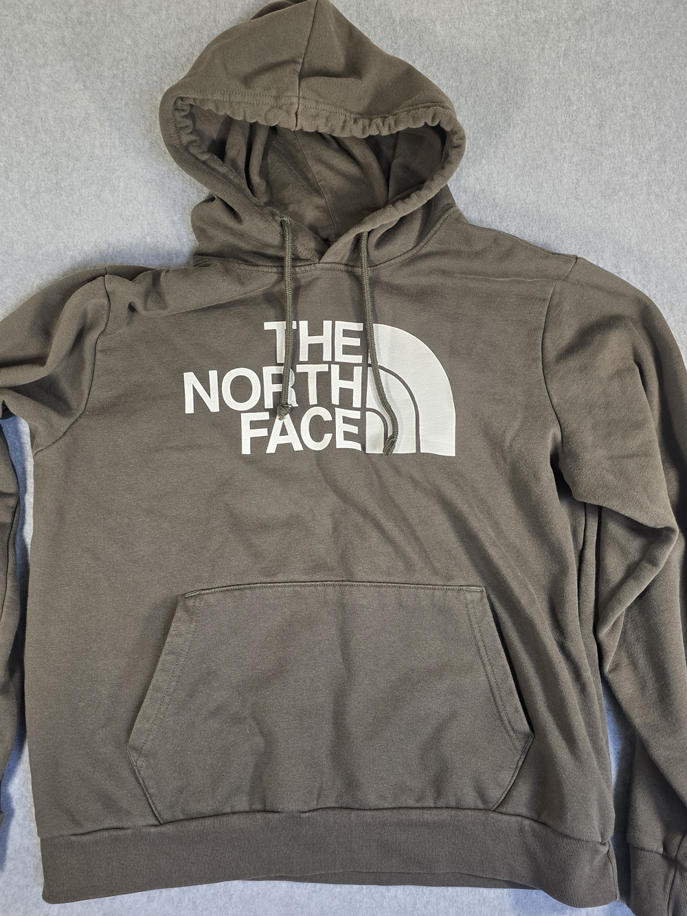 The North Face Men’s L Brown Circular Design Logo Pullover Hoodie Sweatshirt